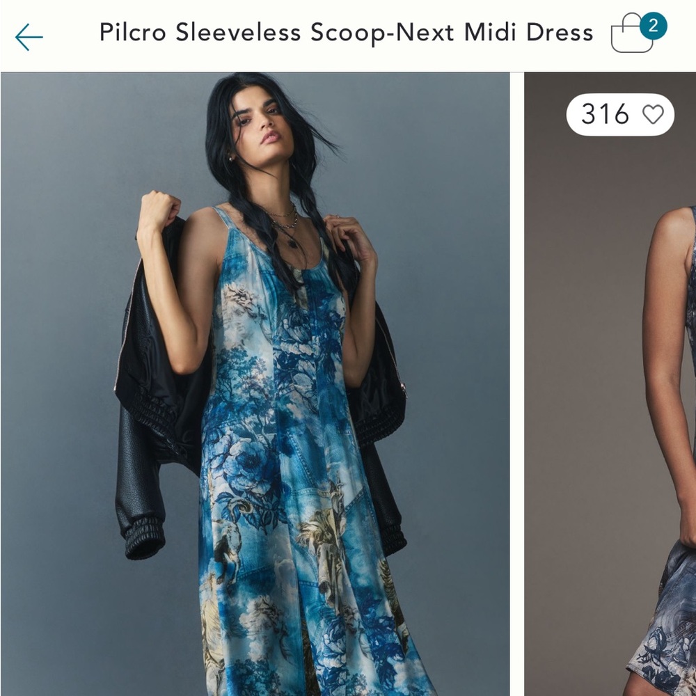 Pilcro Blue and White Floral Midi Dress